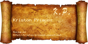 Kriston Primusz névjegykártya